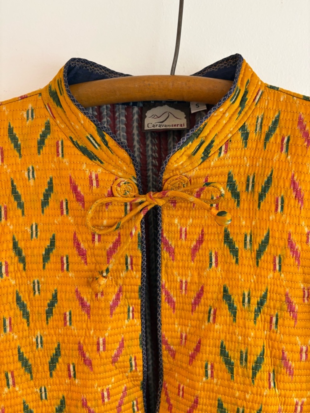 Deadstock silk quilted reversible Indian kantha coat, sz S - NWOT - Picture 5 of 10